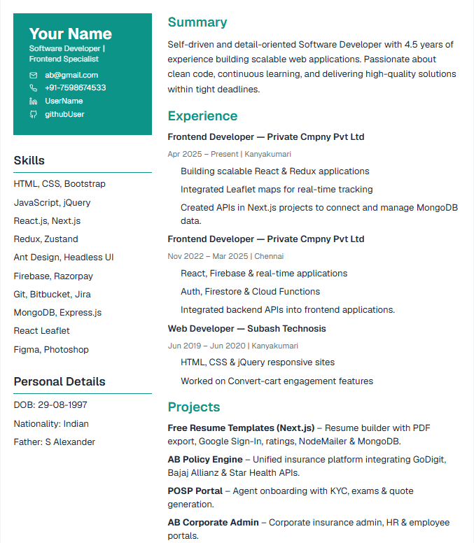 resume